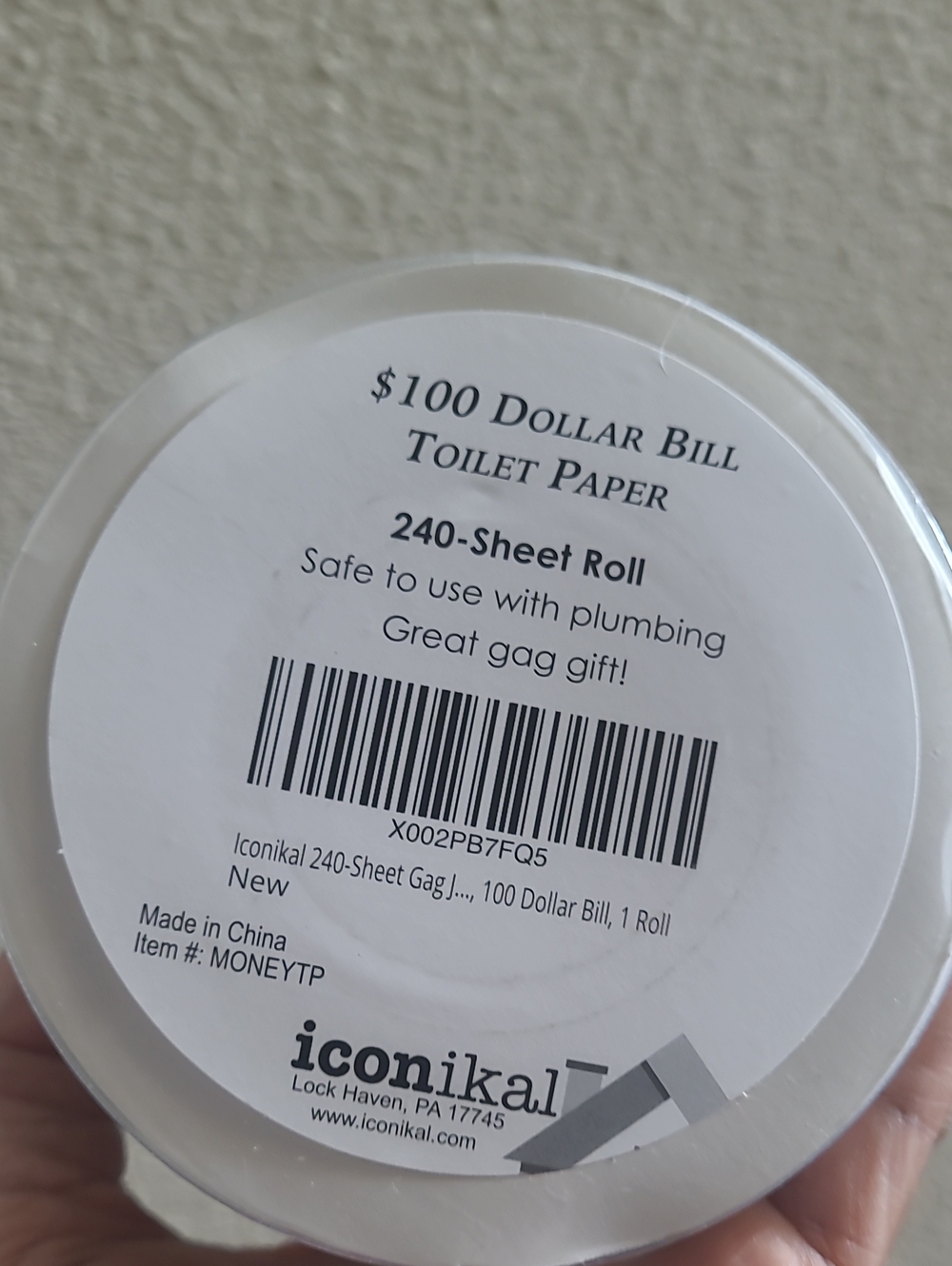 Novelty $100 Bill Printed Money Roll Toilet Paper - Picture 2 of 8